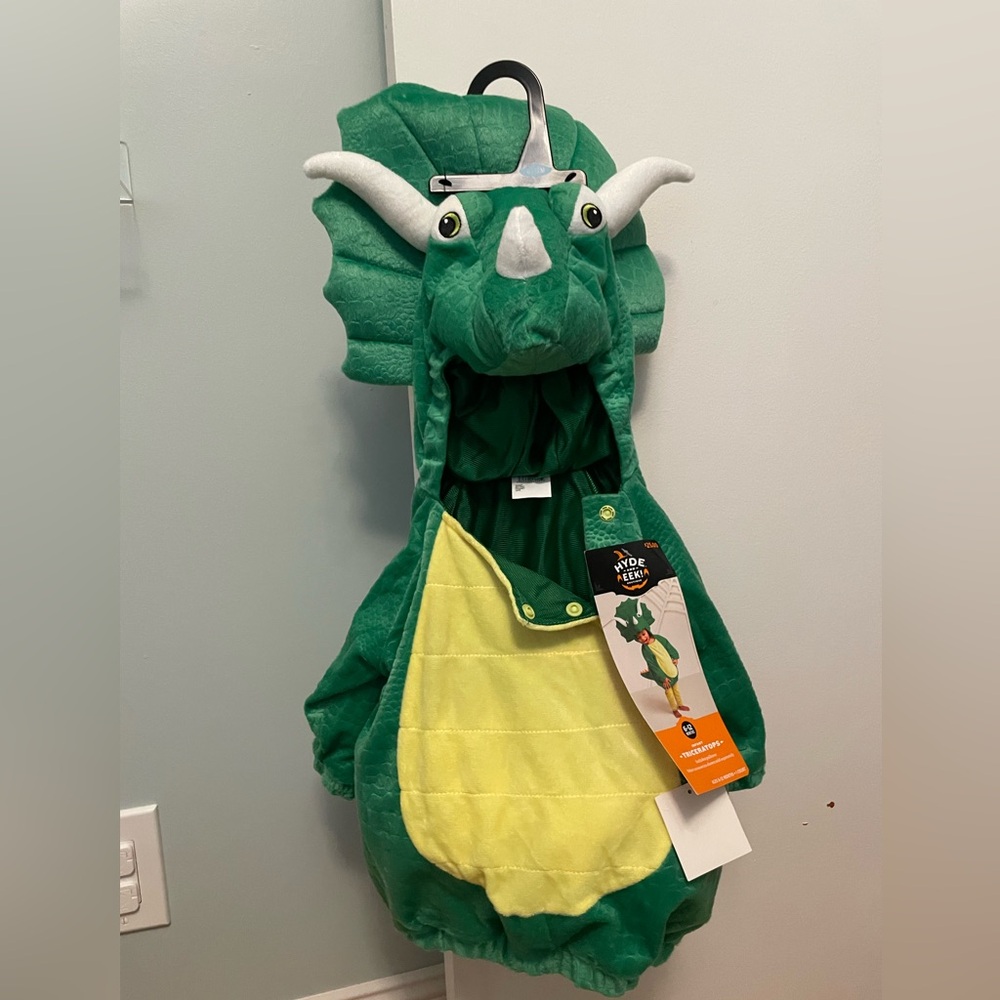 Toddler 6-12 months Green triceratops Dinosaur Costume